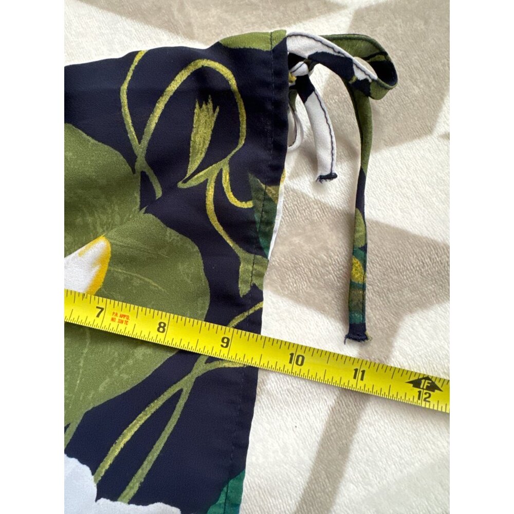7th Avenue Women Blouse Sz L Navy Floral Off-Shoulder Flirty Tropical ResortWear - Picture 9 of 12